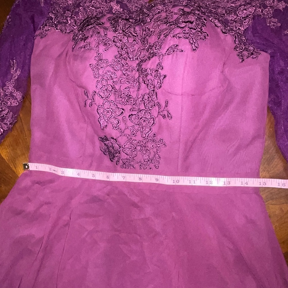 Elegant Purple Lace Wedding Dress - Picture 13 of 13